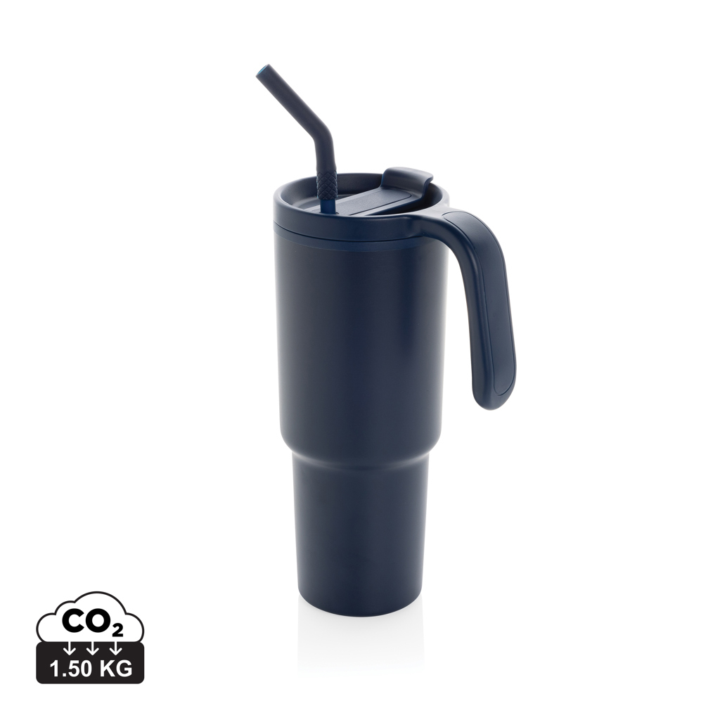 Mug 900ml publicitaire en acier certifié RCS Graphic Bleu marine
